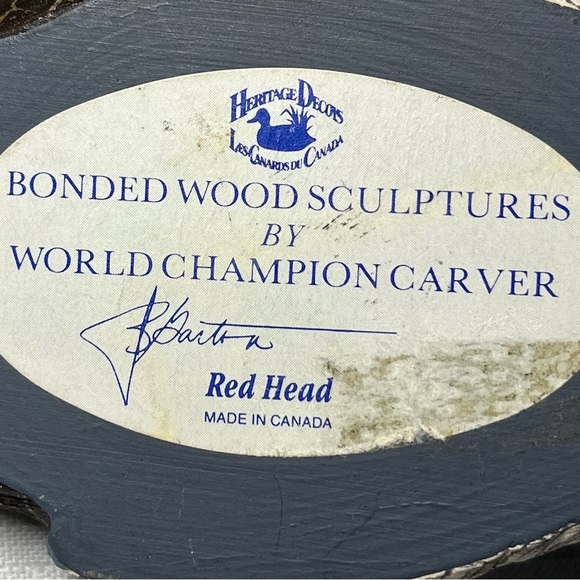 Heritage Decoys Bonded Wood Duck Sculpture. World Champion Carver J B Garton - Picture 4 of 5